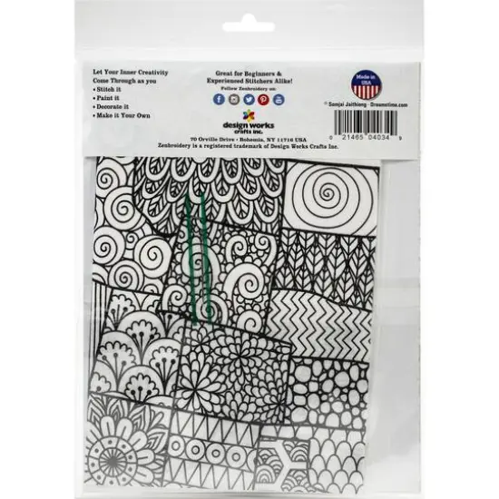 Design Works&reg; Zenbroidery&trade; U.S.A. Map Stamped Embroidery Kit {4}