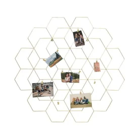 Honey Can Do Gold Hanging Photo Display Holder with Clips {1}