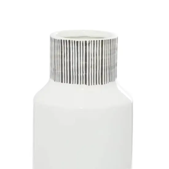 CosmoLiving by Cosmopolitan White Ceramic Modern Vase, 6" x 18" {4}
