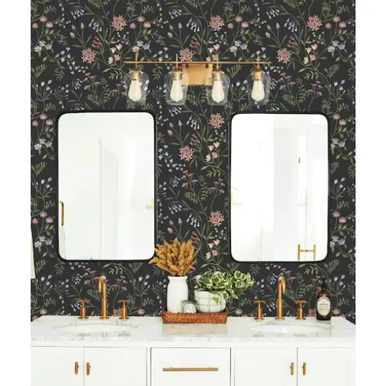 RoomMates Meadow Mix Peel & Stick Wallpaper Black/Multi {5}