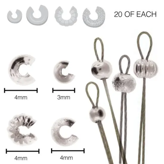 The Beadsmith&reg; Silver Plated Crimp Bead Cover, 80ct. {6}