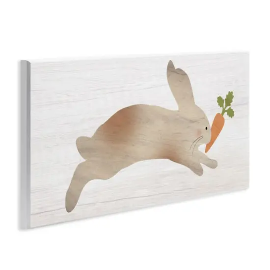 Stupell Industries Rabbit & Carrot Grain Pattern Wall Plaque Art {4}