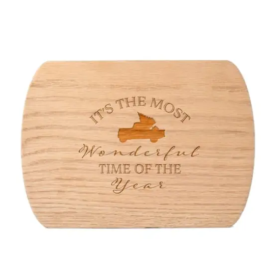 It's the Most Wonderful Time of the Year 8" x 11" Redwood Oval Cutting Board {1}