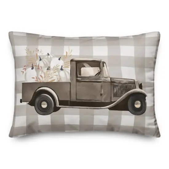 Neutral Harvest Truck Throw Pillow {1}