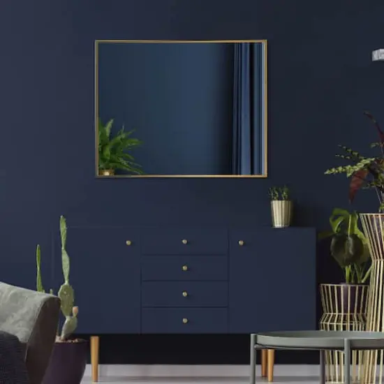 Head West Brassy Gold Spectrum Metal Rectangular Bathroom Vanity Mirror - 30" x 24" {4}