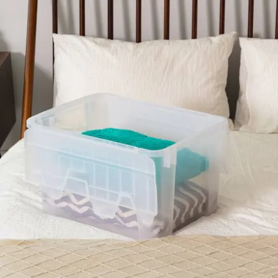 IRIS&reg; 50qt. Clear Wing Lid Storage Boxes, 4ct. {3}