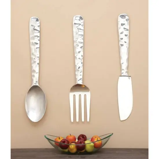 36" Silver Aluminum Traditional Wall D&eacute;cor Set, 3ct. {9}
