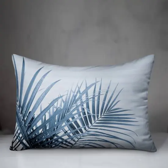 Striped Blue Palms Throw Pillow {4}