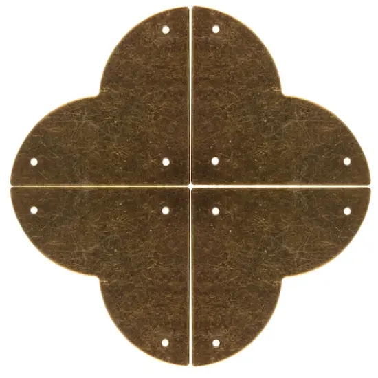 Dritz&reg; Home Small Antique Brass Smooth Quatrefoil Corners, 3 Pack {7}