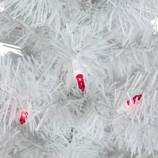 3ft. Pre-Lit White Iridescent Pine Artificial Christmas Tree, Pink Lights {7}