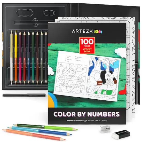 Arteza&reg; Kids Activity Book, 50 pages, Color by Numbers {1}