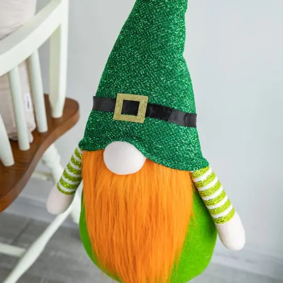 Glitzhome&reg; 40" St. Patrick's Telescoped Fabric Standing Gnome D&eacute;cor {5}