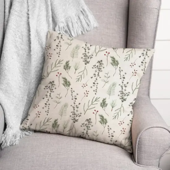 Pine Greenery Throw Pillow {4}