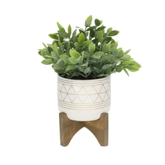Flora Bunda&reg; 11" Tea Plant in Geo Ceramic Footed Pot {1}