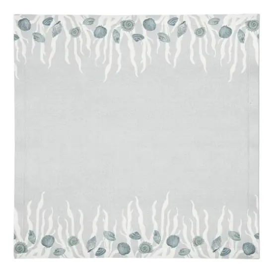 Shell & Coral Border Cotton Twill Napkin Blue/White/Blue {1}