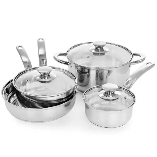Gibson Home&reg; Anston 7-Piece Silver Stainless Steel Cookware Set {5}