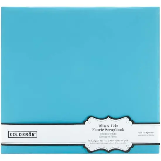 Colorbok&reg; Post Bound Fabric Scrapbook Album, 12" x 12" Light Teal {1}