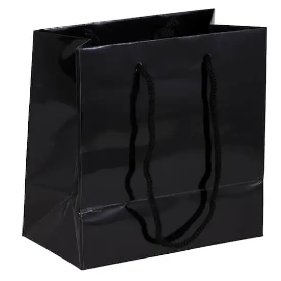 JAM Paper Small Black Glossy Square Gift Bags, 100ct. {1}