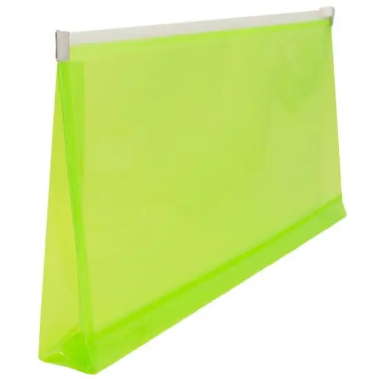 JAM Paper 5" x 10" Plastic Zip Closure Envelopes, 12ct. Lime Green {4}