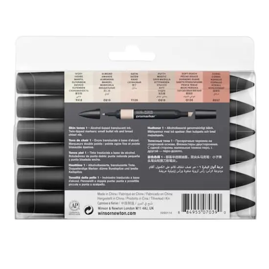 Winsor & Newton&reg; ProMarker&trade; Skin Tones 6 Marker Set {3}