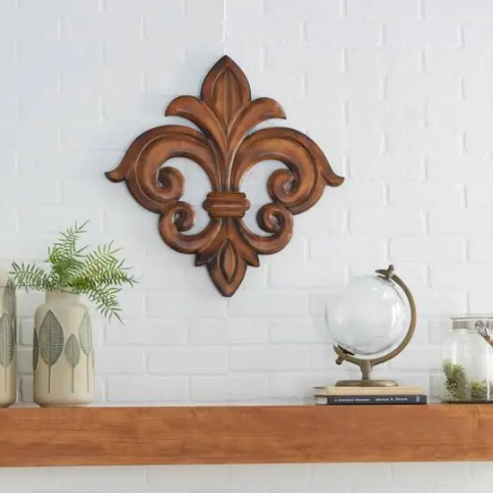 24" Brown Traditional Ornamental Wood Wall Decor {11}