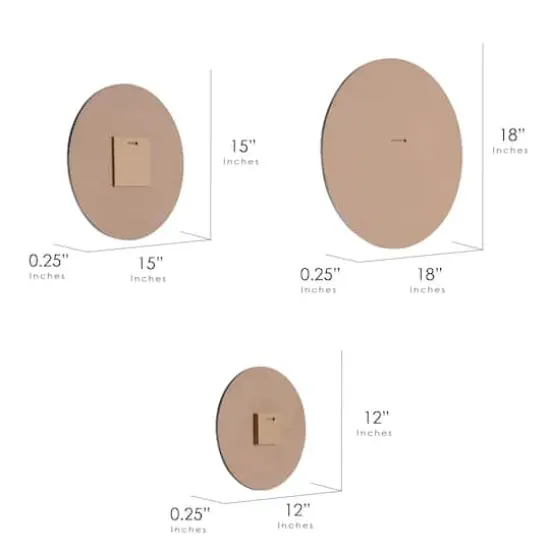 American Art Décor™ 3-Piece Dark Gray Contemporary Round 3-Piece Wall Décor Set {8}