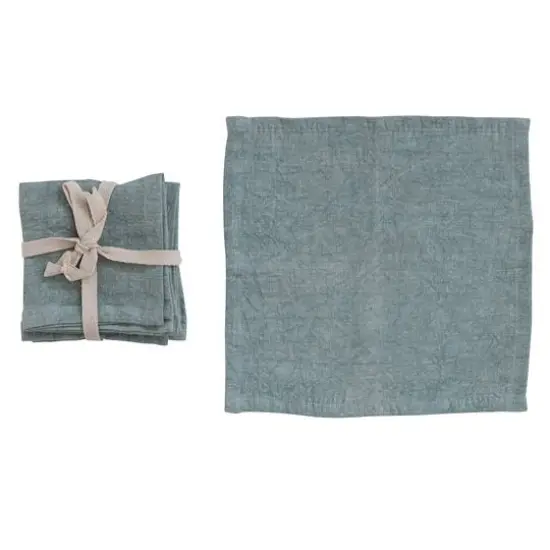 Hello Honey&reg; 10" Square Stonewashed Linen Cocktail Napkins, 4ct. Mint {1}