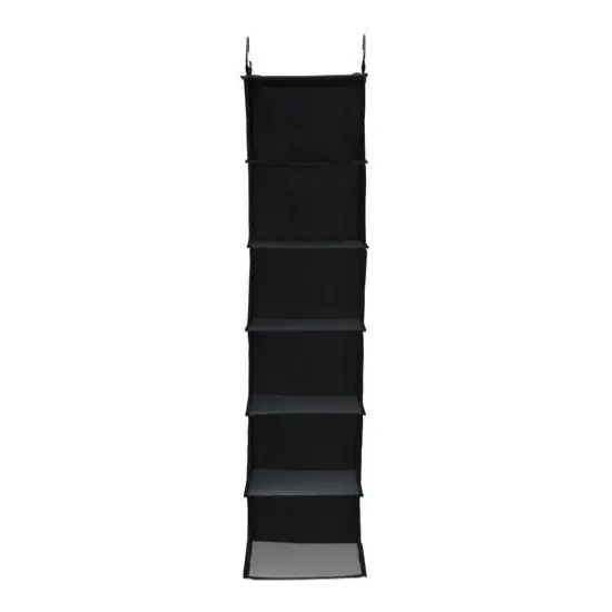 Household Essentials 6 Shelf Hanging Closet Organizer Black {7}
