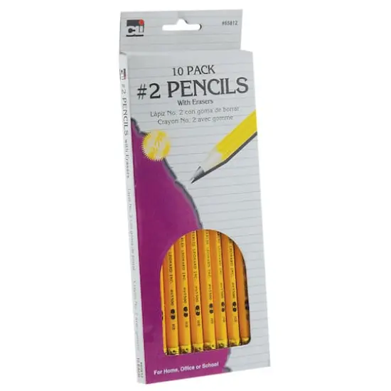 Charles Leonard&reg; #2 Yellow Pencil with Eraser, 24 Packs of 10 {3}