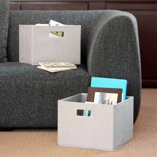 Household Essentials Storage Cubes, 2ct. Silver {3}