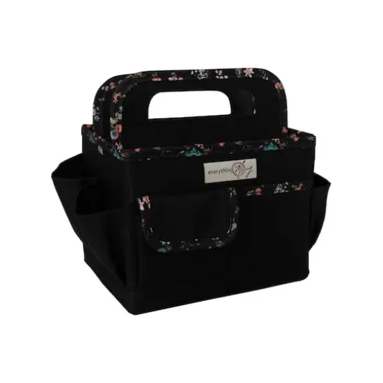 Everything Mary Black & Floral Collapsible Craft Caddy {1}