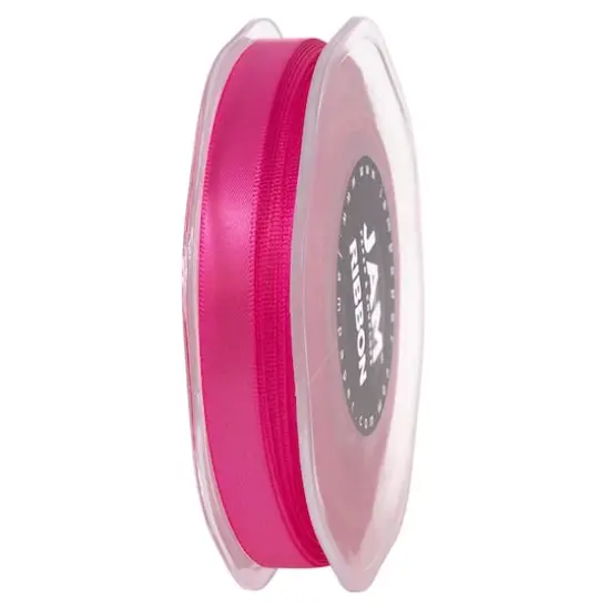 JAM Paper 3/8" x 25yd. Double Faced Satin Ribbon Shocking Pink {6}