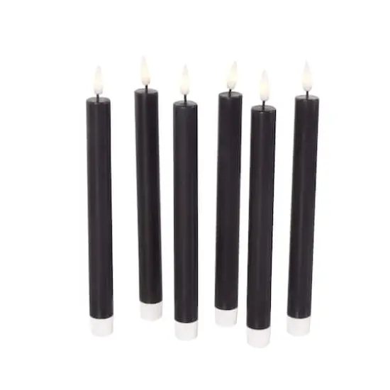 10" Flameless Wax Candles with Remote Control, 6ct. Black {3}