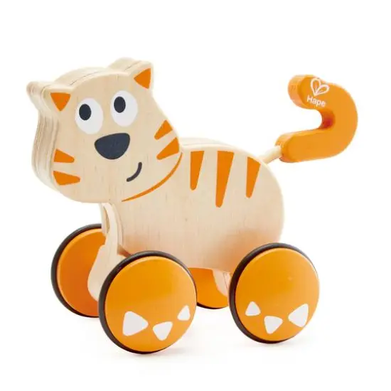 Hape Dante the Cat Push & Go Wooden Release Toy {1}