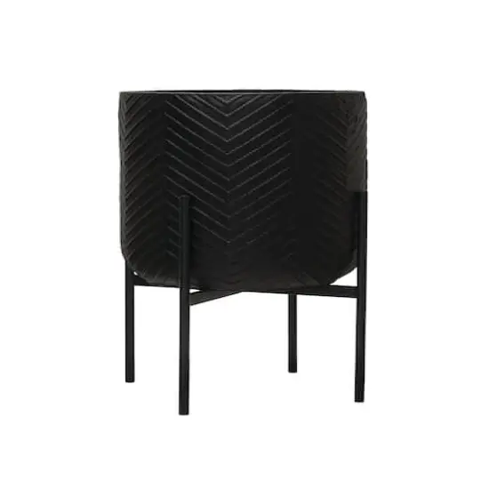Hello Honey&reg; 25.5" Black Metal Planter with Stand {3}