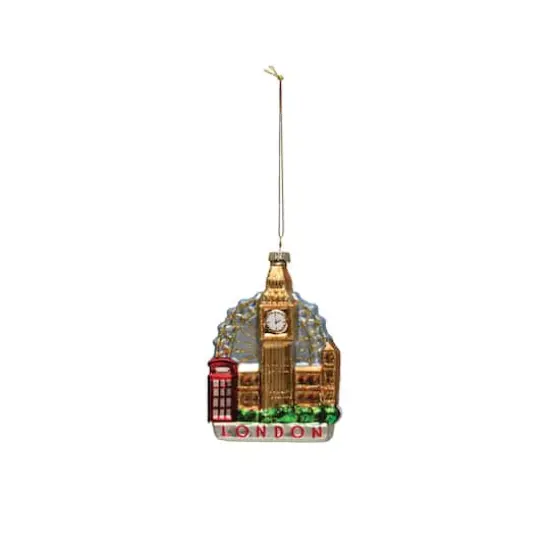 Hello Honey&reg; Hand-Painted Glitter Glass Big Ben Ornament {1}