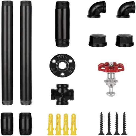 Black Heavy Duty Iron Pipe Toilet Paper Roll Holder {5}