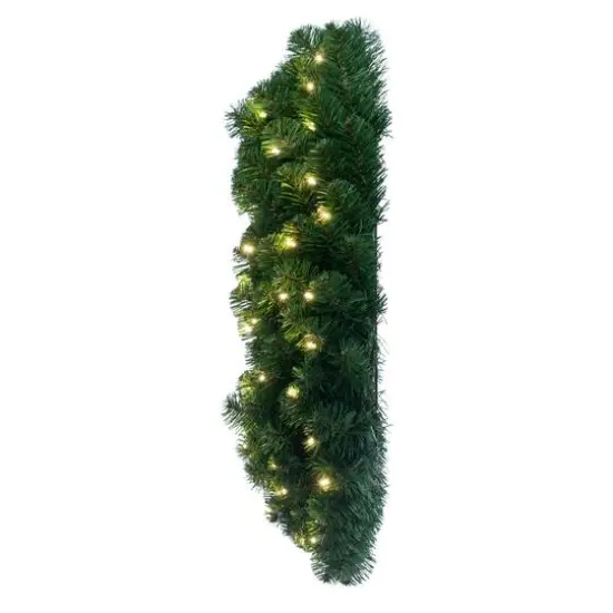 30" Oregon Fir Christmas Wreath, Warm White LED Lights {4}