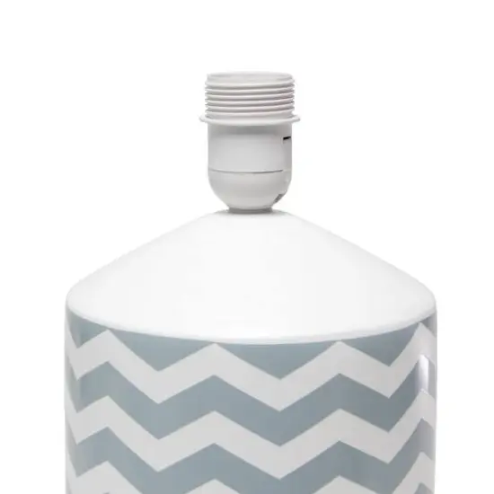 Simple Designs 18.5" Fresh Prints Table Lamp Gray Waves {7}