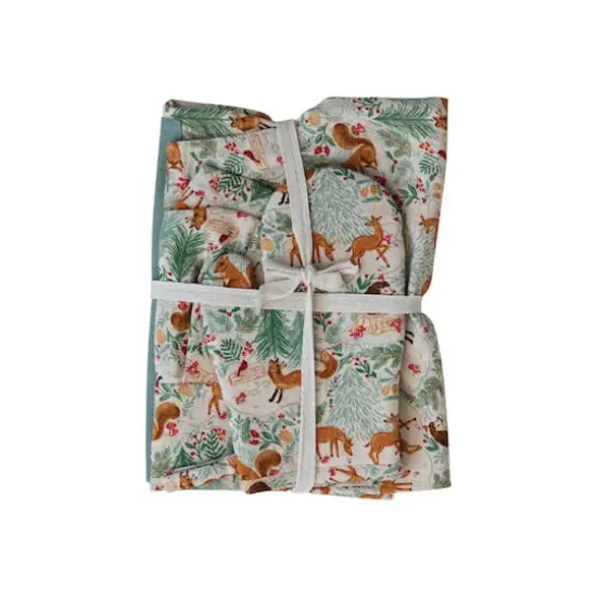 Hello Honey® Cotton Child Woodland Flora & Fauna Pattern Apron Set {4}