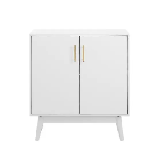 Walker Edison White Mid-Century Modern Accent Cabinet {3}