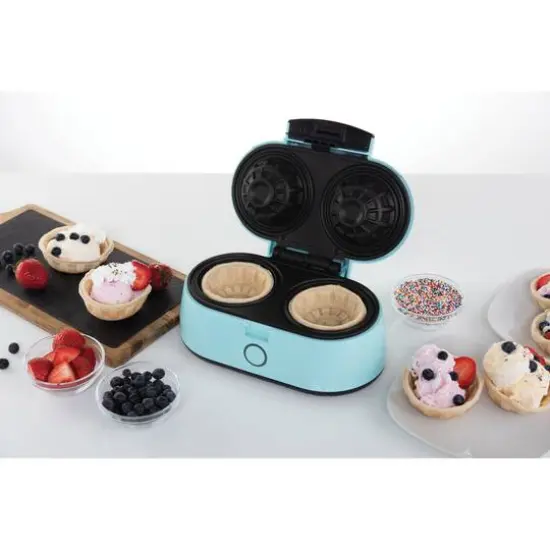 Brentwood Blue Double Waffle Bowl Maker {10}