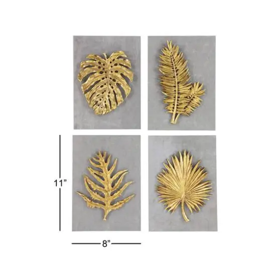 Gold Concrete Modern Floral Wall D&eacute;cor Set {9}