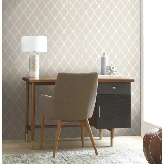 RoomMates Modern Trellis Peel & Stick Wallpaper Beige {8}