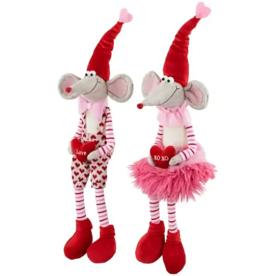 20" Mice with Heart Pillows Valentine's Day Figures Set {5}