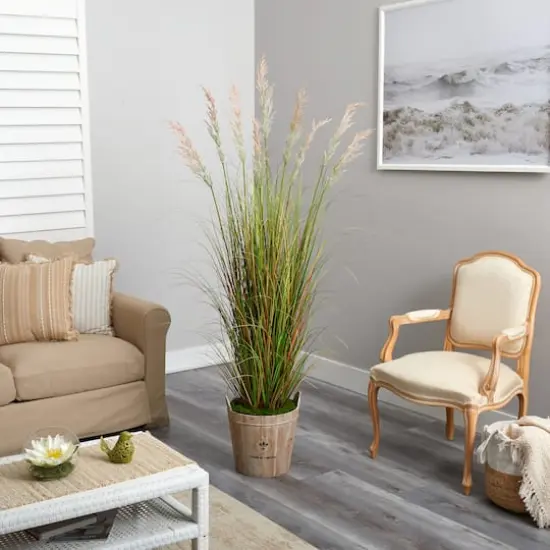 6ft. Grass Plant in Farmhouse Planter {4}