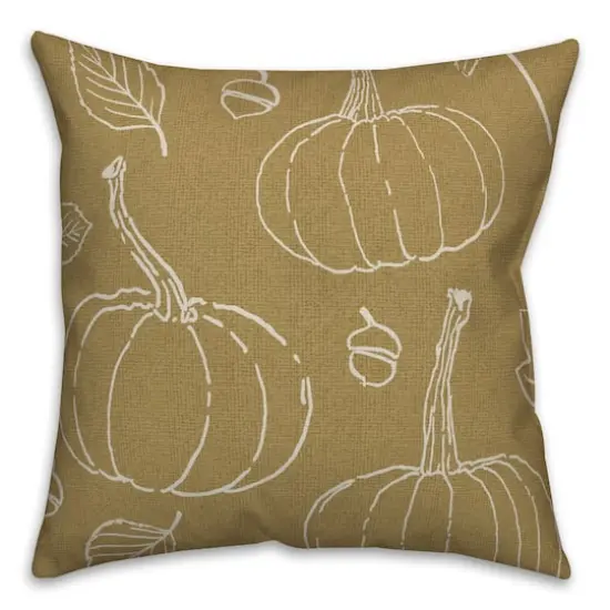Mustard Yellow Fall Pattern Throw Pillow {3}