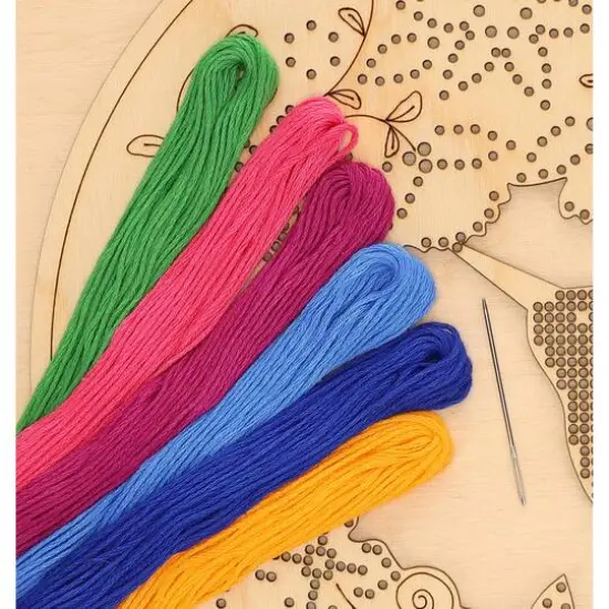 Leisure Arts&reg; Intermediate Floral Hummingbird Wood Stitchery Kit {6}