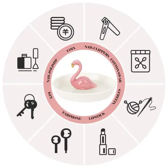 NEX&trade; 6" Flamingo Ring Dish Jewelry Tray Organizer {5}