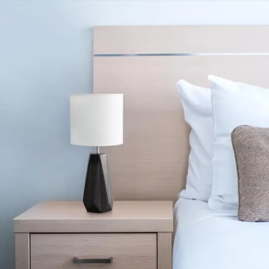 Simple Designs Ceramic Prism Table Lamp Black {6}